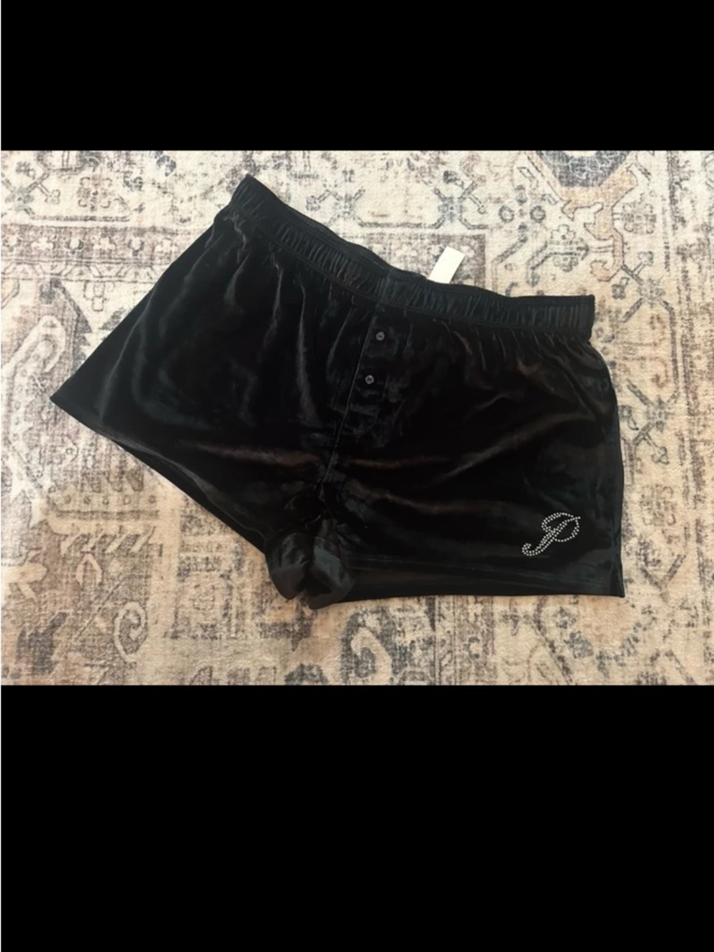 VS PINK velvet black Lounge Shorts